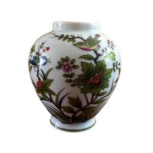 Andrea‎ by Sadek Porcelain Vase Japan Birds Floral 4.5” Tall Handpainted Vintage